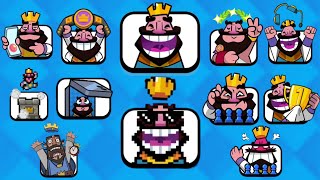 All 23 King Emotes in Clash Royale  King Emotes ASMR [upl. by Nytsua120]