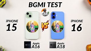 iPhone 16 vs iPhone 15 Bgmi Test  Heating amp Battery Test  Shocking Result 😱 [upl. by Oisinoid]