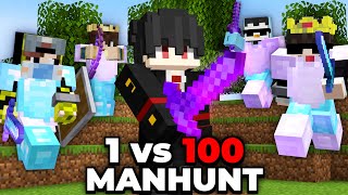 1 vs 100 Players Simulate Minecraft Manhunt [upl. by Valeda]