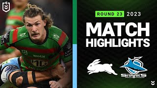 NRL 2023  Rabbitohs v Sharks  Match Highlights [upl. by Depoliti]