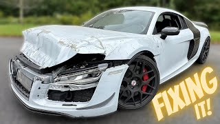 Im REBUILDING This TOTALED AUDI R8 From Salvage Auction [upl. by Llewellyn144]