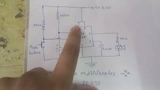 Monostable multivibrator using IC 555  ITI practical Monostable Monostable multivibrator [upl. by Aysab]