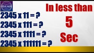 how to multiply by 11 quickly  multiplication shortcut tricks  multiplication by 111  zero math [upl. by Oalsecnew]