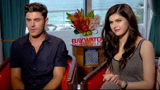 Zac Efron and Alexandra Daddario  EXCLUSIVE INTERVIEW  BAYWATCH [upl. by Ellenwad796]