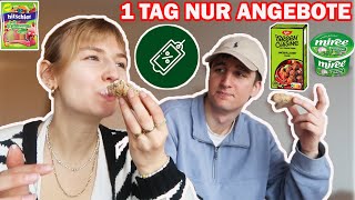 1 TAG nur Lebensmittel im ANGEBOT essen lieben wirrr [upl. by Arba]