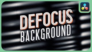 The New Defocus Background Tool  DaVinci Resolve 19 Studio [upl. by Zerdna]