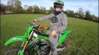 BRO CAME TO RIDE THE KX450 AND TAUGHT ME BURNOUTS  DONUTS [upl. by Ahsilak]