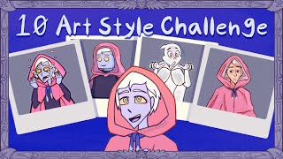 10 Art Styles Challenge with Ghosts  Speedpaint amp Conversion  👻 [upl. by Emirej]