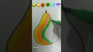 pear coloring by this emoji 🍐🍋🧶🦠💦☂️ shorts viralvideo tranding coloring drawing [upl. by Navlys]