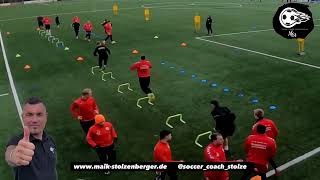 Fussballtraining Warm up Übung mit Hürden und ABC Läufen [upl. by Nivk]