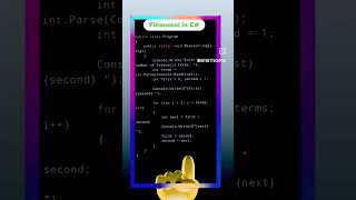 Fibonacci in csharp dotnet dotnettechpro [upl. by Alatea485]