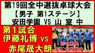 【卓球】全国中学選抜卓球大会 2018 安田学園 VS 山室中 第1試合 伊藤礼博安田学園vs赤尾晟大朗山室中 [upl. by Aihsercal]