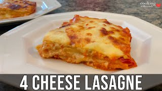 Vegetarian FourCheese Lasagna  How to Make Lasagna at Home Vegetarian  Easy NoRicotta Lasagna [upl. by Griffis527]