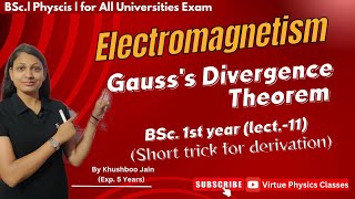 Gausss Divergence Theorem  lect11  Electromagnetism physics electromagnetism [upl. by Liss]