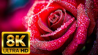 BREATHTAKING COLORS OF NATURE 8K 60FPS ULTRA HD 🌹🌷 Beautiful Flowers  Sleep Relax Music [upl. by Keese]