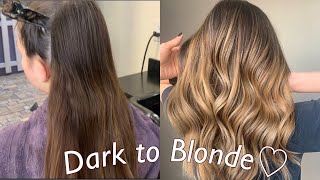 Hand Painted Balayage Ombre Technique  Dark to Blonde Tutorial [upl. by Sluiter]