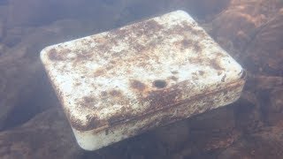 found money safe box diving underwater in the river [upl. by Siana]