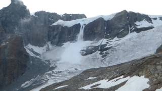 Seracs collapsing causing avalanche [upl. by Caswell]