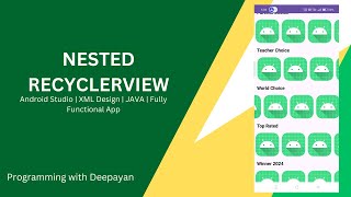 Nested RecyclerView  Android Studio  XML Design  JAVA [upl. by Vetter]