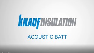 Knauf Insulation  How to Install Acoustic Batt South Africa [upl. by Alleris]