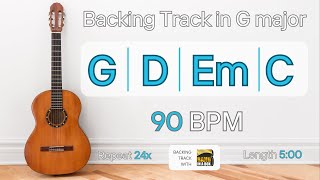 Songwriter Pop  BACKING TRACK in G major  90 bpm  G D Em C  Perfect for practice [upl. by Aicatsue277]