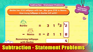 G3  Module 3  Exercise 3  Subtraction  Statement Problems  Appu Series  Grade 3 Math Learning [upl. by Bertolde]