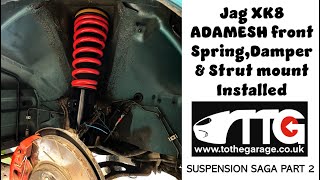 Rebuilding Jag XK8 Front Struts Adamesh lowering Springs new damper and shock mounts Susp saga 2 [upl. by Block930]