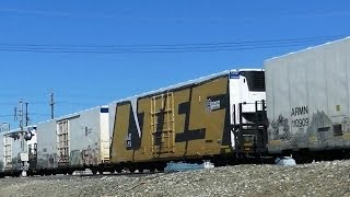 HD Union Pacific ZSKDLP refrigerator car train in Stockton Calif Feb 23 2014 [upl. by Daberath]