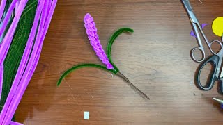 DIY Lavender Flower 💐 How to Make Beautiful Lavender Flower Handmade Lavender Pipecleaner [upl. by Ahsart]