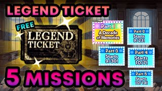 FREE LEGEND TICKET  HOW TO GET IT  Info on all 5 Mission Parts  Battle Cats 10th Anniversary [upl. by Herminia533]