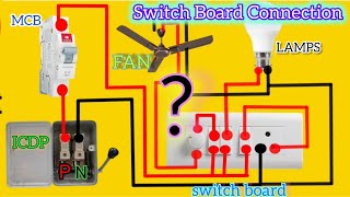 Switch Board Connection fanlightmcbboardicdp⚡️electricalyoutube viralvideo highlights video [upl. by Irah]