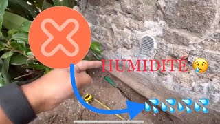 😱Pose de drain maison pierres impossible murs vieille maison humidité remontée capillaire [upl. by Efron]