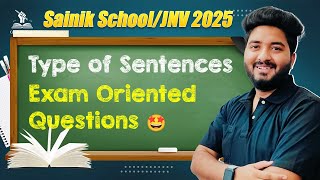 Types of Sentences  Sainik School English Grammar  Complete Guide of ExamOriented Questions [upl. by Granoff]