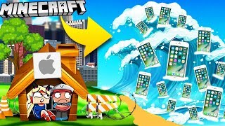 BAZA VS IPHONE TSUNAMI  MINECRAFT TSUNAMI CHALLENGE  Vito VS Bella [upl. by Haldas566]