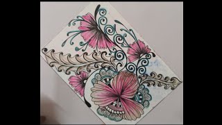 Step by step zentangle art  zentangle pattern zenart relaxingzenmethods1270 art zentangleart [upl. by Adley164]