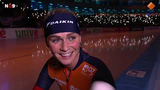 Irene Schouten wereldkampioen 5000 meter Thialf ontploft [upl. by Nonnaer]