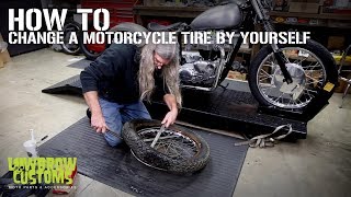 How To Change a Motorcycle Tire By Yourself [upl. by Nortal]