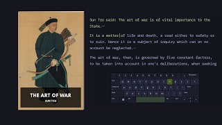 ASMR TYPING AN ENTIRE BOOK  Art of War by Sun Tzu [upl. by Enilarak]