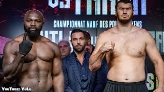 Arslanbek Makhmudov VS Carlos Takam WEIGHIN RESULTS TAKAM GETTING KOed MakhmudovTakam [upl. by Yrellih]