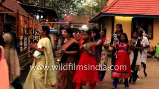 Men in saree celebrates Chamayavilakku in South India [upl. by Silverman]