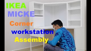 IKEA MICKE Corner workstation assembly [upl. by Perrin904]