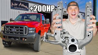 I Put The Biggest Intake Manifold I Could Buy In My 60L Powerstroke [upl. by Dlorrej]