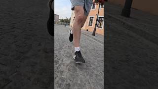 Running in Europe ASMR Sounds of Nike Pegasus on Cobblestone Street Poland [upl. by Ainoda743]