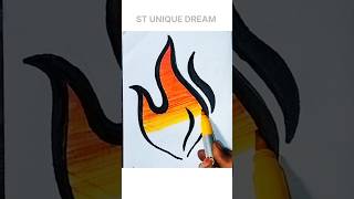 Fire 🔥 Painting How To Color FireSatisfying drawing art shorts fireCreativeArt [upl. by Ttihw]