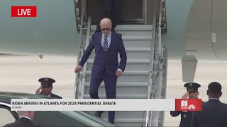 Biden arrives at Dobbins Air Reserve Base ahead of 2024 presidential debate [upl. by Paik]