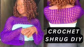 CROCHET SHRUG TUTORIAL  Beginner friendly [upl. by Rosella799]