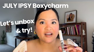 IPSY BOXYCHARM UNBOXING AND TRY ON July Boxycharm [upl. by Latty]