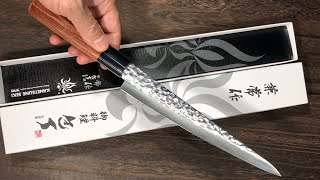 Kanetsune KC950 DSR1K6 Stainless Hammered SlicerSujihiki 210mm [upl. by Isnyl]