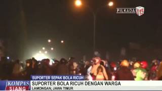 Bonek dan Warga Lamongan Saling Lempar Batu [upl. by Jezabella]