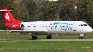 RARE Fokker 100 Greenland Express Landing amp TakeOff at Bern Airport [upl. by Darnall]